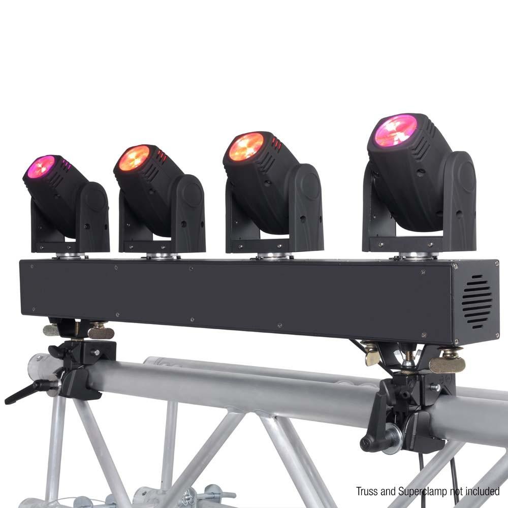 Bar with 4 ultra-fast 10 W CREE RGBW Quad LED Moving Heads