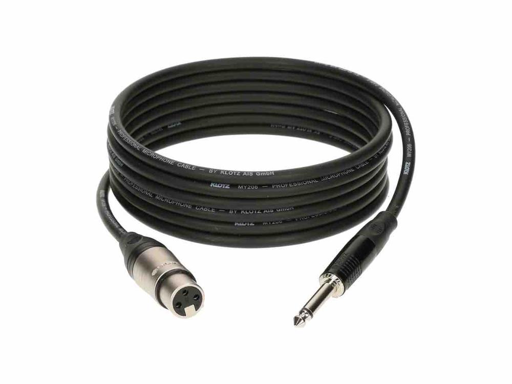 Cable Microphone/Instrument XLR Female - Jack 2P 10m