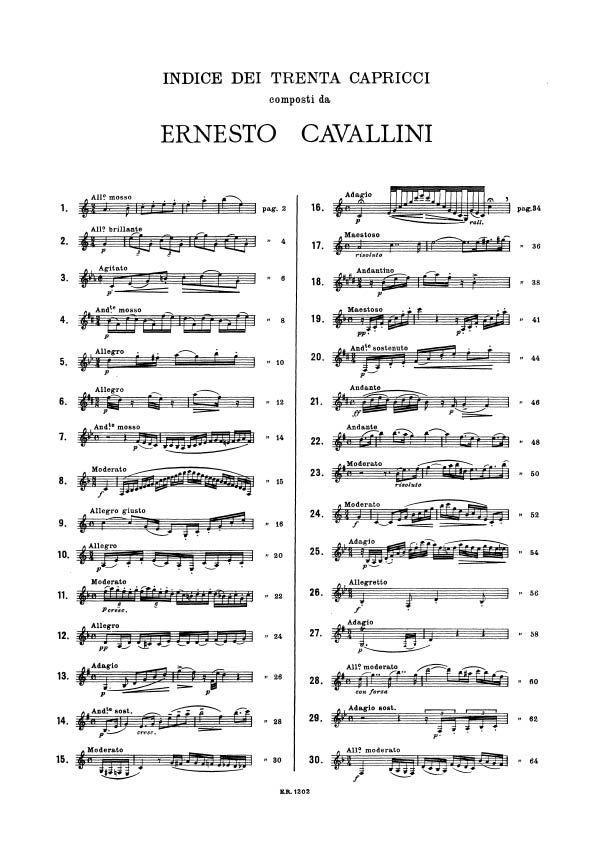 30 Capricci - per clarinetto