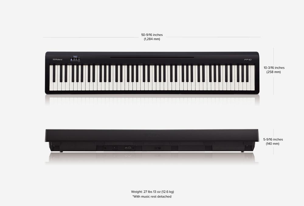 Portabel FP-10 Digital Piano #Black ( now included for free SKS05 Black Steel Stand !! ) 