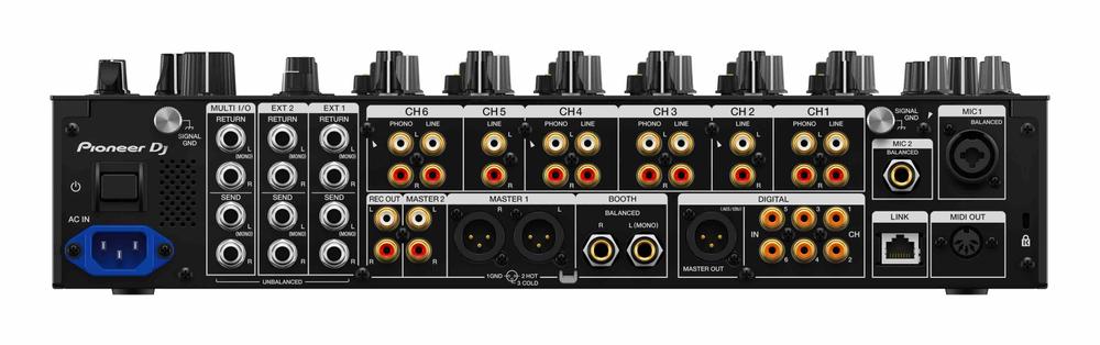 6-channel pro DJ mixer, longer channel faders 