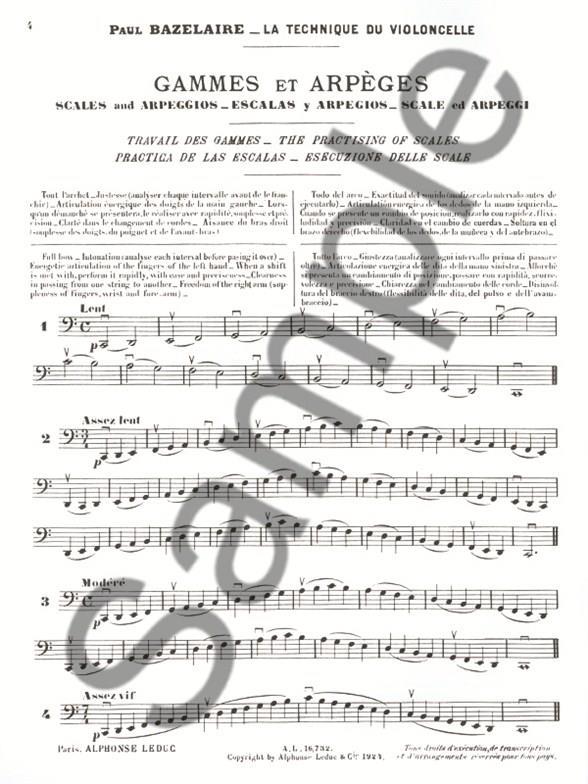 Cello Method - Scales And Arpeggios, Volume 1