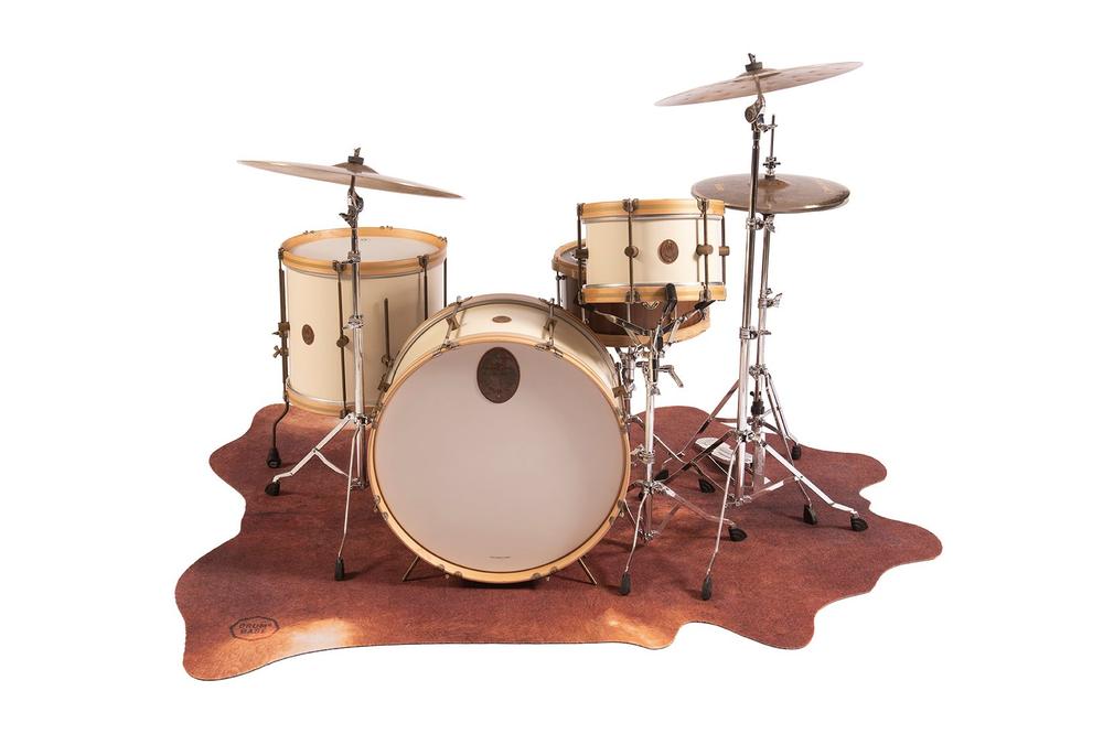 DRUMnBASE - Vegan Cow Betsy / Drum Mat 185x160 Red Brown