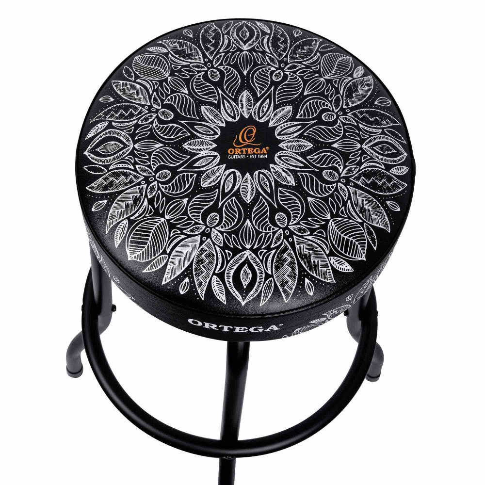 Bar Stool - 30" White Kaleidoscope / Black Hardware 76cm