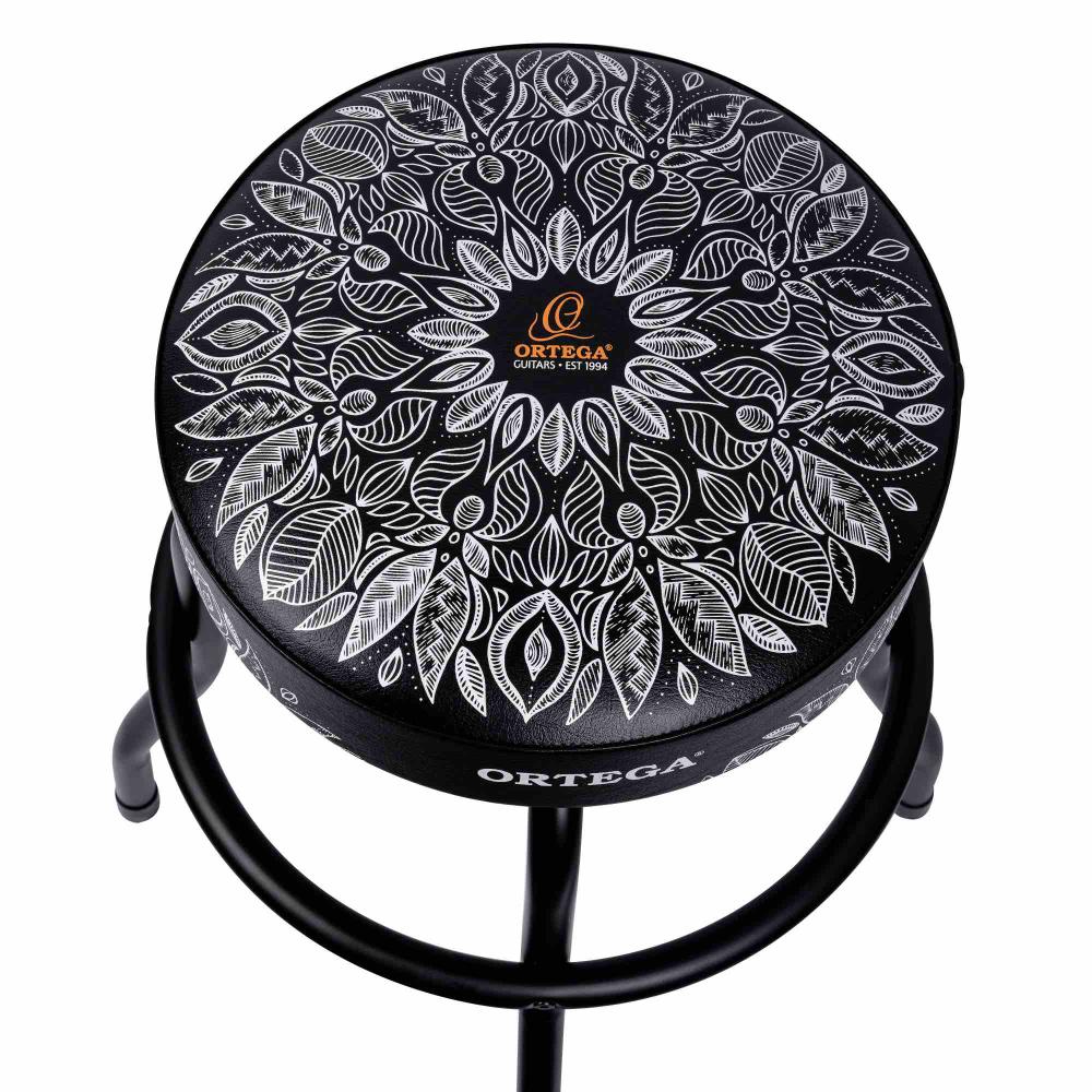 Bar Stool - 24" White Kaleidoscope / Black Hardware