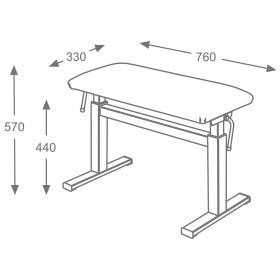 Pneumatic Piano Bench " Conservatorium Model " Matt black with synthetic leather