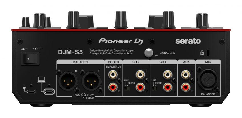 Scratch-style 2-channel DJ mixer gloss red 