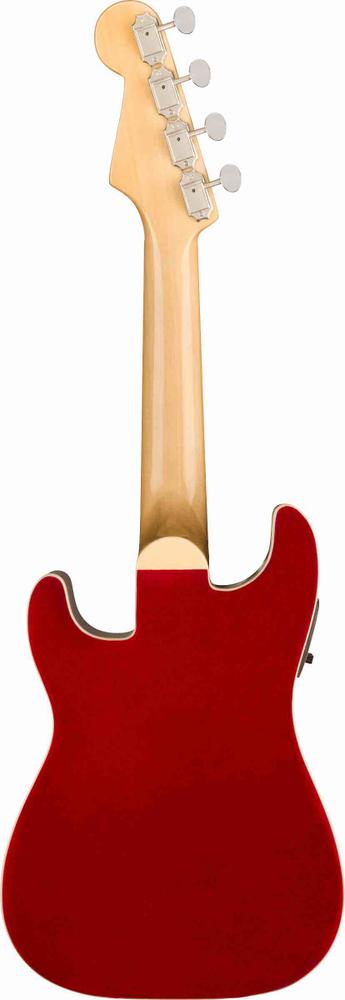 Fullerton Strat® Uke, Walnut Fingerboard, White Pickguard Candy Apple Red