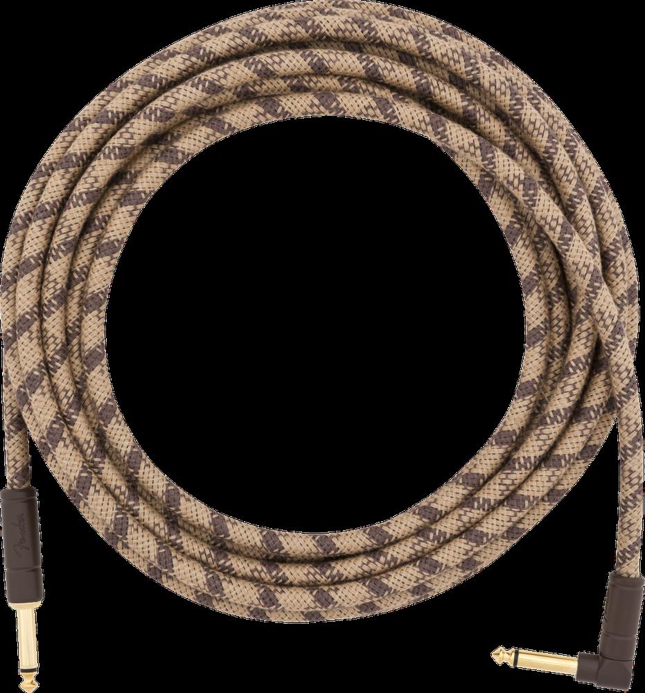 Festival Instrument Cable, Straight/Angle, 18.6', Pure Hemp, Brown Stripe 