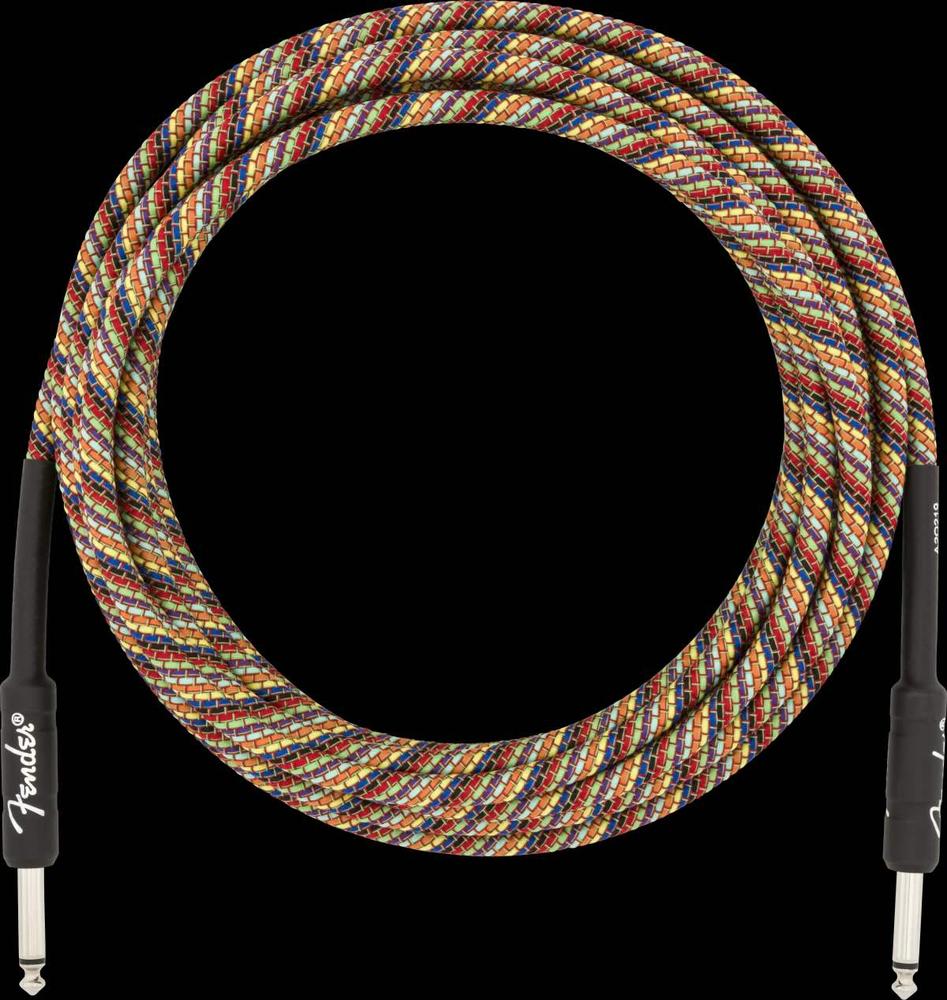 Festival Instrument Cable, Straight/Straight, 18.6', Pure Hemp, Rainbow