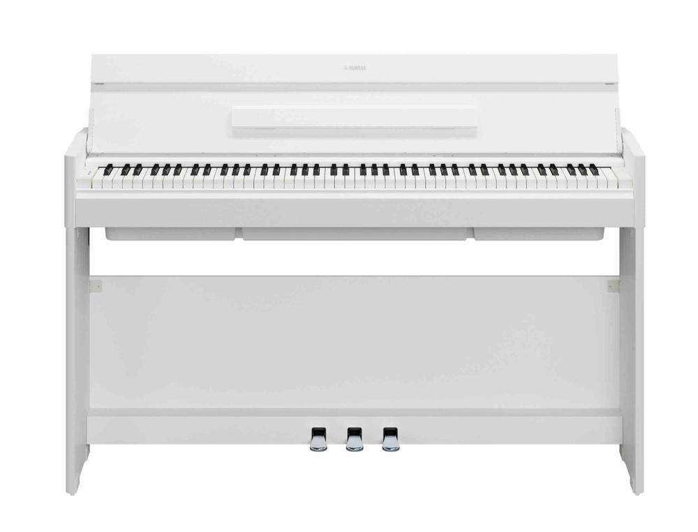 Arius Digital Piano Black Satin Slim Design - White