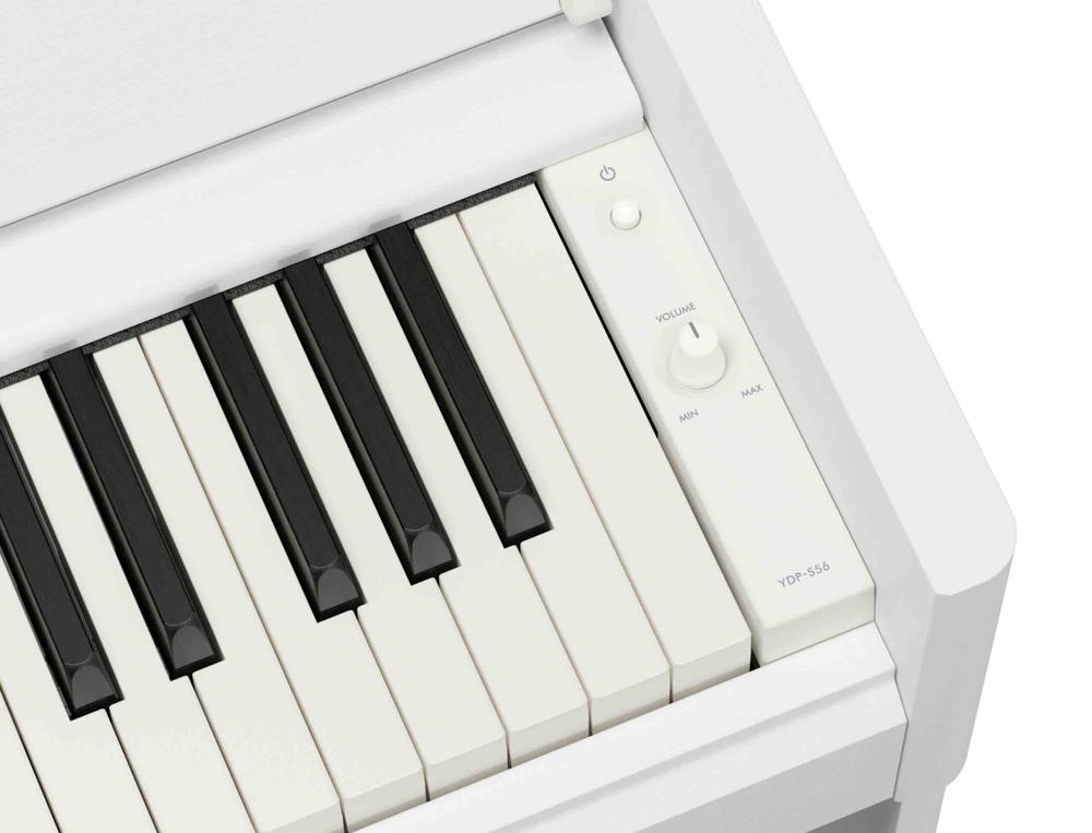 Arius Digital Piano Black Satin Slim Design - White