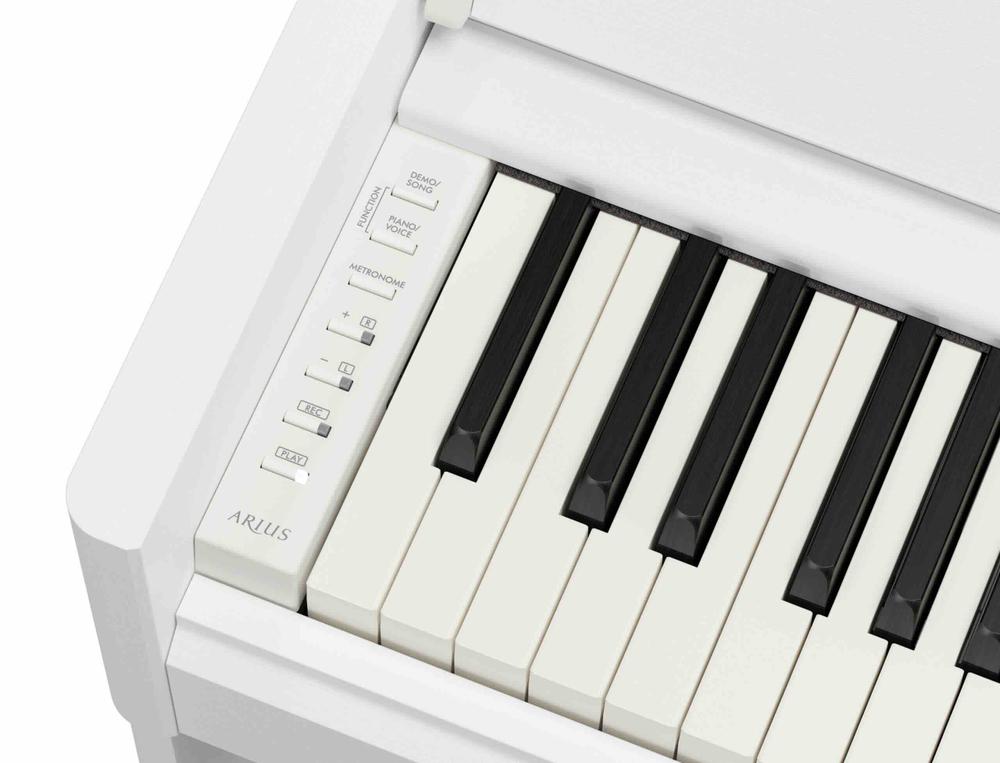 Arius Digital Piano Black Satin Slim Design - White